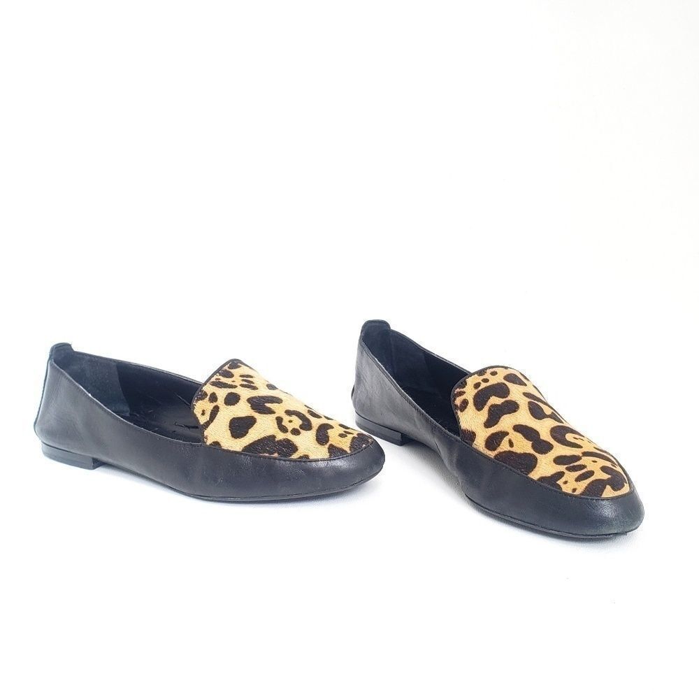 Franco Sarto Shoes - Slip On Leather Leopard Loafers 7.5